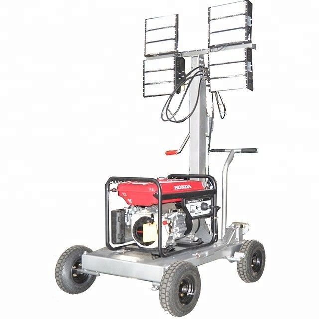 20kw Portable Flood Lights With Generator Plants 7m Metal Halide 1800rpm